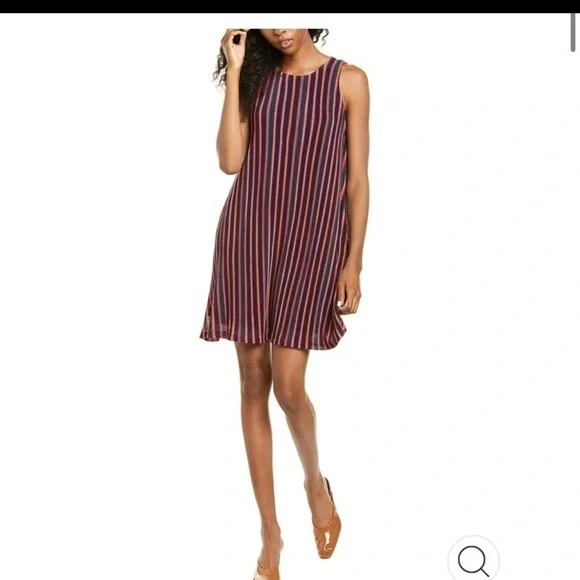Adrianna Papell Striped Sleeveless Mini Dress - Picture 1 of 11